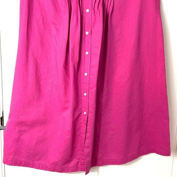 J. Jill XLP rose pink linen cotton button front cap sleeve dress EUC - Picture 3 of 9